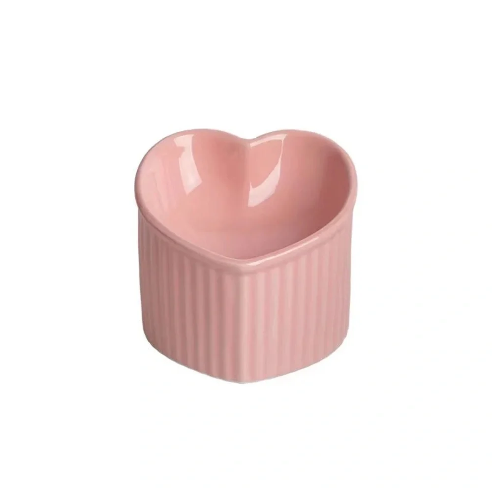 Heart-Shaped Ceramic Pet Bowls